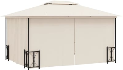 Prieel - Paviljoen - Met zijwanden - 3x4 m - Tuin - Kopen - Overkapping Tuin - Terrasdak - Buitendouche - Creme