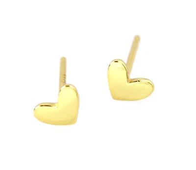 Zilveren Oorknopjes Hartjes - Verguld - 5mm