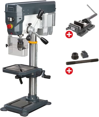 Tafelboormachine boren tot ø 20 mm opname MK2 550W 230V 12 snelheden + boorklem + set spanbouten Optidrill