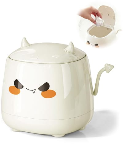 Dailygoods- Tafelafvalemmer Compact - Mini-prullenbak - Draagbaar - Afneembaar deksel - Cartoon ontwerp - Ruimtebesparend