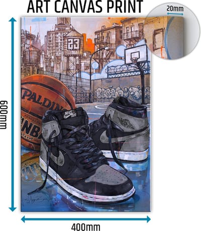 Sneaker canvas basketball shadow 1.0 40x60 cm