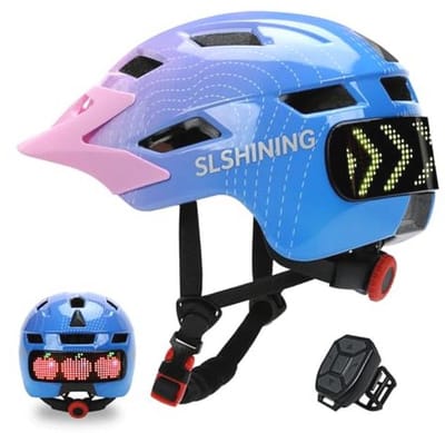 Fietshelm voor Kinderen met Led-Licht en Richtingaanwijzers - Veilig en Comfortabel voor Jongens en Meisjes