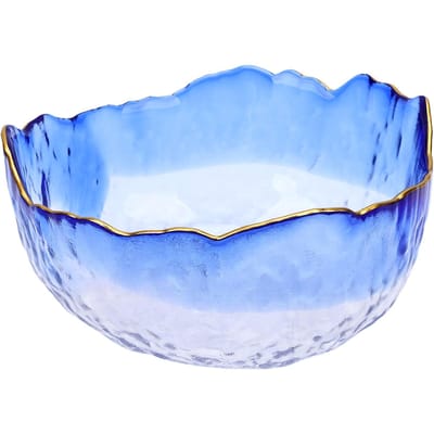 Bol de trempage pour ongles amovible Confortable Profond Verre Manucure Bol de trempage pour retrait de vernis Soin des ongles Dégradé Bleu Doré Petit gray
