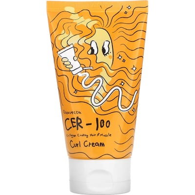 Elizavecca, Cer-100, Collagen Coated Hair A+ Muscle, Curl Cream, 4.06 fl oz (120 ml) beige