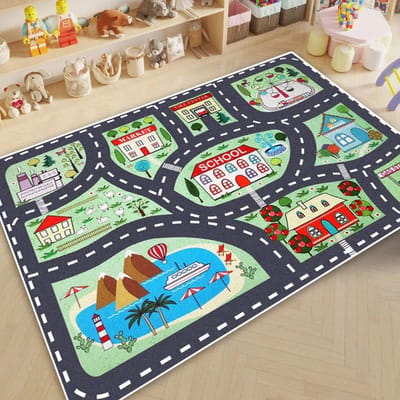 Cartoon Weg Speeltapijt Woonkamer Kinderkamer Decoratie Vloerkleed 160X230CM Flanellen Mat Zachte Tatami Tapijten Antislip 60*90cm
