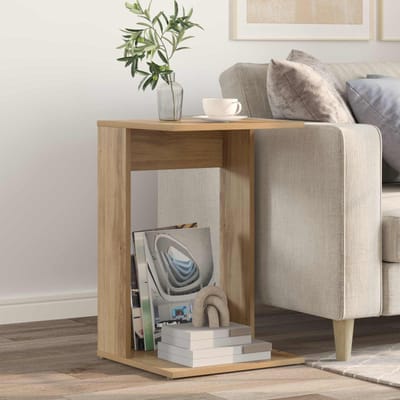 vidaXL - Bijzettafel - Artisan - Eiken - 40 - x - 38 - x - 62,5 - cm - Bewerkt - hout