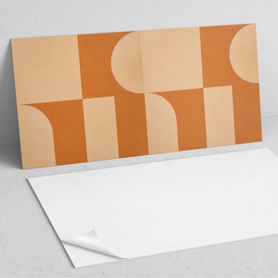 Coloray Wandpanelen Zelfklevend - Abstract geometrisch patroon PVC Wandpaneel - 100 cm x 50 cm - Oranje Wandbekleding Zelfklevend - 1 stuk - Abstractie Wandpanelen Zelfklevend - Wandpaneel Keuken - Wandpanelen Badkamer