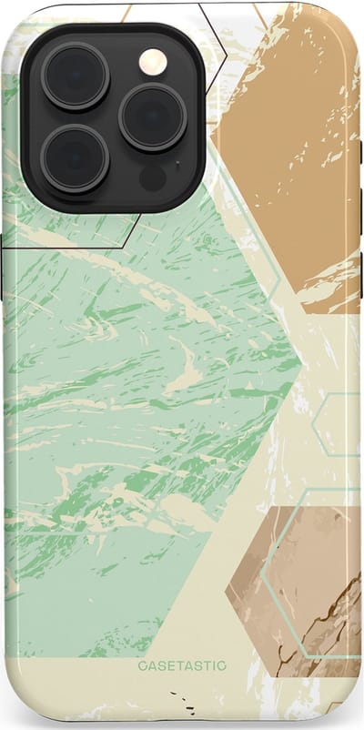 Casetastic hoesje geschikt voor Apple iPhone 15 Pro Max - MagSafe - Dubbellaagse bescherming - Vlaklicht - Fashion Case - Crème Mintgroen Wit Lichtgrijs