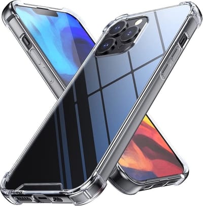 LuxeBass Siliconen hoesje geschikt voor Apple iPhone 13 Pro - Transparant - Antishock - Bumper case - telefoonhoes - gsm hoes - telefoonhoesje