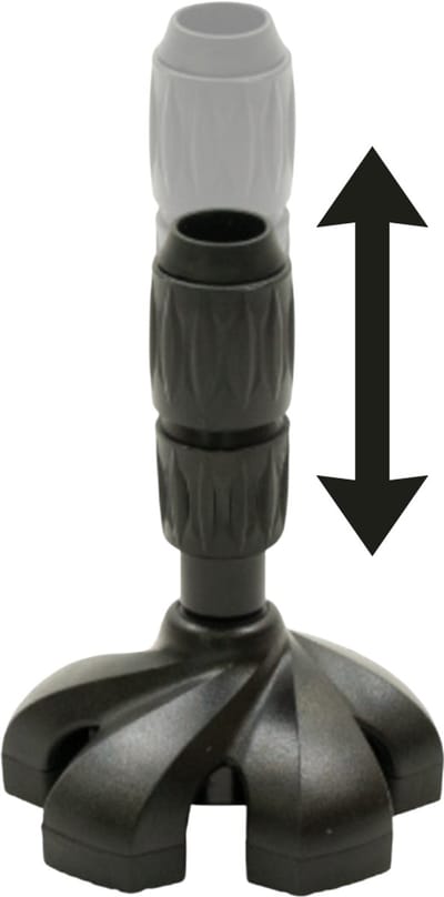 MultiMotion stokdop met vering voor wandelstok 16 mm en 19 mm met brede voet- Best mogelijke demping- Stokdop - Wandelstokdop - Zelfstaand