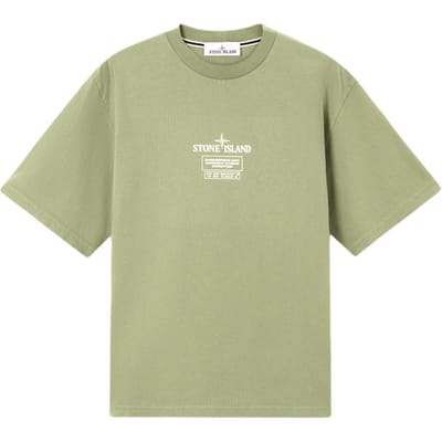 Stone Island Badge Drop Shoulder Korte Mouw T-shirt Heren Tops K2S152100037S0193-V0055 M beige