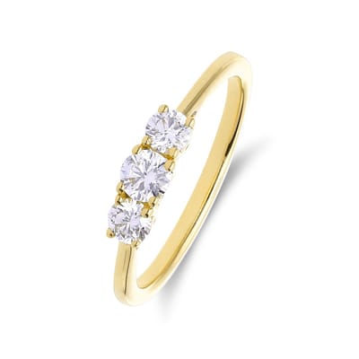 Lucardi Dames 14 karaat geelgouden ring met lab grown diamant 0,490ct voor dames - Ring - 14 Karaat Goud - Goud - 16.50 / 52 mm