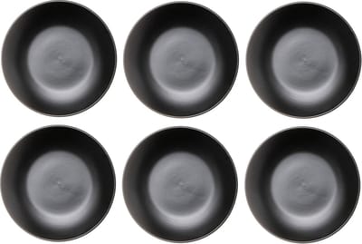 Studio Tavola Dinerborden Black Tie - Set van 6 - Dinner Plate - Aardewerk - Zwart - Vaatwasserbestendig - Ø 27 cm