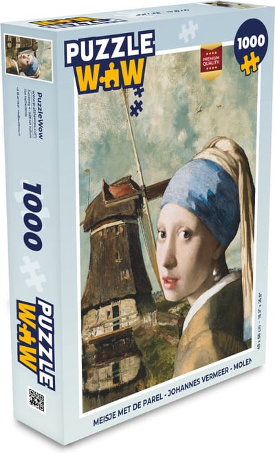Puzzel Meisje met de parel - Johannes Vermeer - Molen - Legpuzzel - Puzzel 1000 stukjes volwassenen