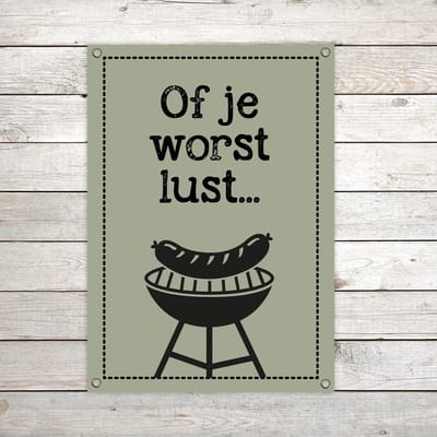 Tuinposter BBQ - grappige tuinposter - vaderdag cadeau man - buitenposter BBQ - mancave decoratie