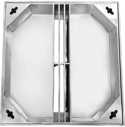 Vierkante Afvoerputdeksel - Roestvrij Staal - Buiten Drainage - Holle Structuur - 70x70cm - Zilver