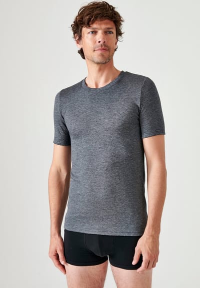 Damart - Dubbelzijdig T-shirt met ronde hals Thermolactyl - Heren - Grijs - (86-93) S