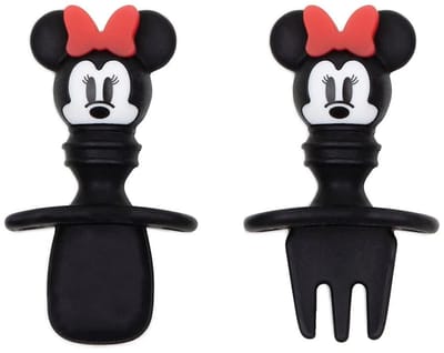Bumkins - Chewtensils® Siliconen Baby Lepel en Vork - Disney Minnie Mouse