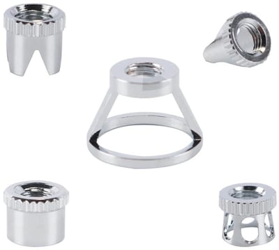 Dailygoods- Naaldkappen Set van 5 - Universele Beschermingskappen - Vervangende Accessoires - Airbrush Kit - Diverse Ontwerpen - Compatibel met 3,7-3,9 mm Draaddiameter - Airbrushkappen