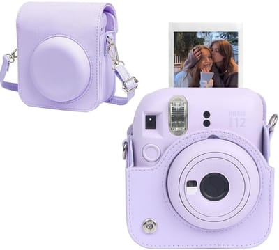 EtuiTab Fujifilm Instax Mini 12 - Cameratas - Violette - Kunstleer - Met Schouderriem