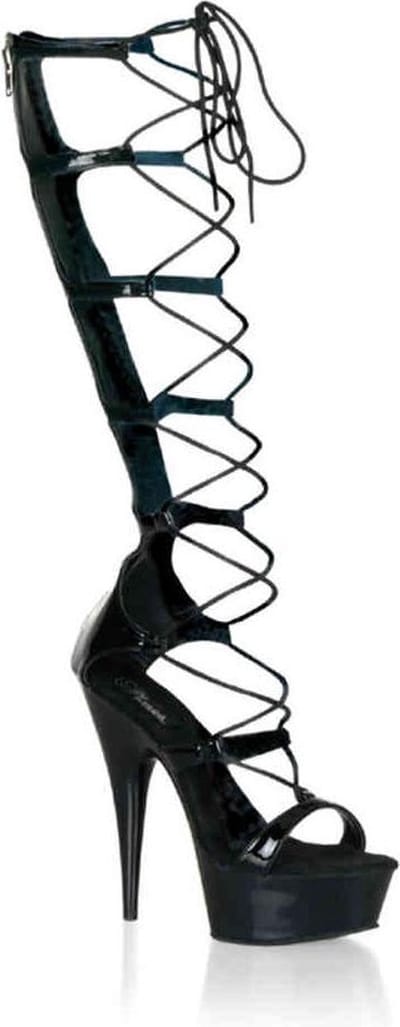 Pleaser - DELIGHT-698 Plateau Laarzen - US 10 - 40 Shoes - Zwart