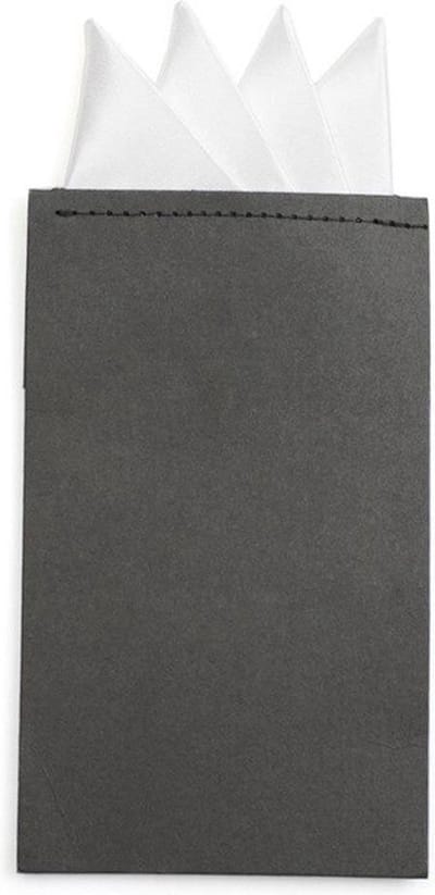 Pochette - Wit - voorgevouwen - pochet – heren - unisex