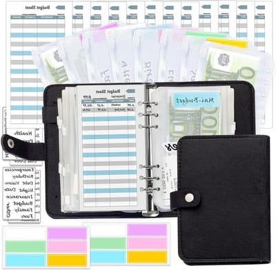 Budget Planner Geldumschläge en Money Organizer A6 Notitieboek met Folies en Sparboek Accessoires voor Persoonlijke Financiën