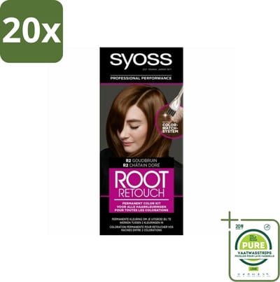 20 x Syoss - Haarverf - Uitgroeiset - R2 Goud Bruin - 1 Haarkleuring - Grootverpakking - Haarverf - Uitgroei - Syoss - Goudbruin - Haarkleur