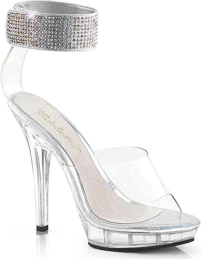 Fabulicious - LIP142 Sandaal met enkelband - US 11 - 41 Shoes - Transparant