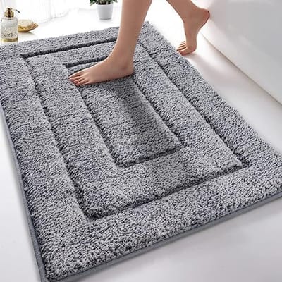 PromoHome Antislip Badmat - Superzachte Microvezel Douchemat - Waterabsorberend Wasbaar Badkamertapijt - 60x90 cm - Grijs