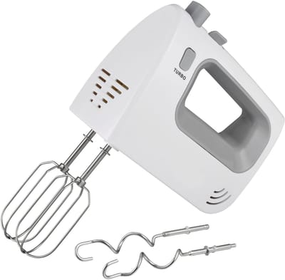 Elit handmixer- 5 snelheden+turbo- voor elk type beslag- inclusief deeghaken en kloppers- compact en lichtgewicht- makkelijk in gebruik- ideaal voor slagroom, cake en beslag- eenvoudig schoon te maken- vaatwasbestendig onderdelen.
