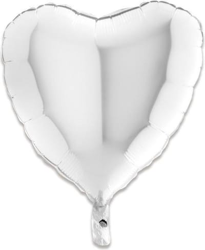 GRABO 18018WH-P Heart Shape Balloon Single Pack, Length-18 I