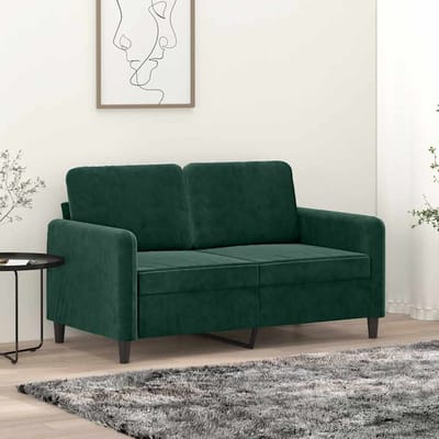 vidaXL - Tweezitsbank - 120 - cm - fluweel - donkergroen