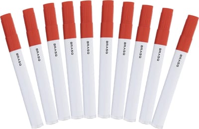 BRASQ Whiteboard marker - Whiteboard Stiften - Whiteboard Marker - 10 Stuks - Verschillende Kleuren - Stiften Kinderen - Stiften voor Volwassenen -marker rond 5mm Rood