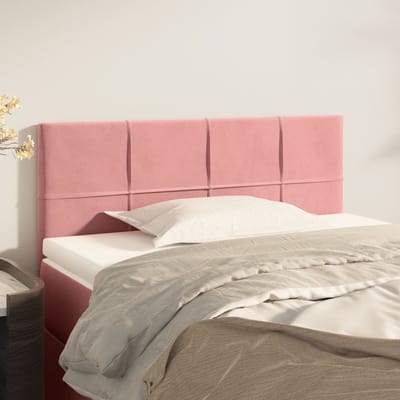 vidaXL - Hoofdbord - 90x5x78/88 - cm - fluweel - roze