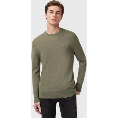 AllSaints Mode Merino Crew Light Ash Green Taglia: S | Maglioni a maglia Outlet | Uomo | Verde