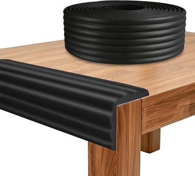 Randbescherming kinderen - Schuimrubber strip - Meubels beveiligen - Zelfklevend schuim - 5 meter - Zwart