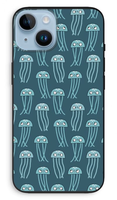 Case Company® - Hoesje geschikt voor iPhone 14 hoesje - Kwallie - Biologisch Afbreekbaar Telefoonhoesje - Bescherming alle Kanten en Schermrand