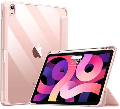 EtuiTab Clear Pencil Serie - Tablethoes - Apple iPad Air 11" - Roze - Met Penhouder