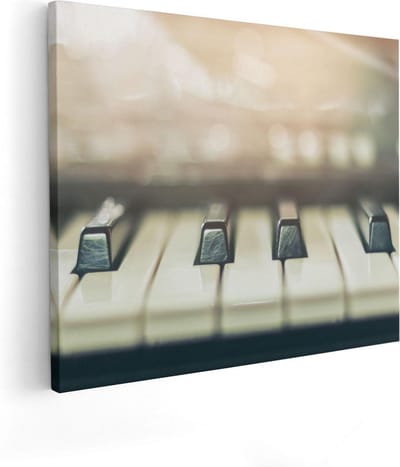 Artaza Canvas Schilderij Muziek - 50x40 cm - Wanddecoratie Piano - Muurdecoratie Woonkamer - Kamer Accessoires