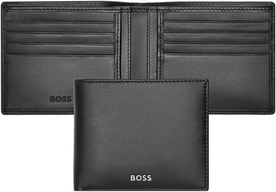 HUGO BOSS Leren Kaarthoes Classic Smooth Card Case Black Zwart