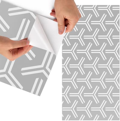 Tulup Meubelfolie - Moderne geometrie Plakfolie Meubels - 65x130 cm - Grijs Meubelfolie - Decoratiefolie - Modern Meubelfolie - Meubel Wrap Folie - Woonkamer decoratie - Achtergronden en patronen