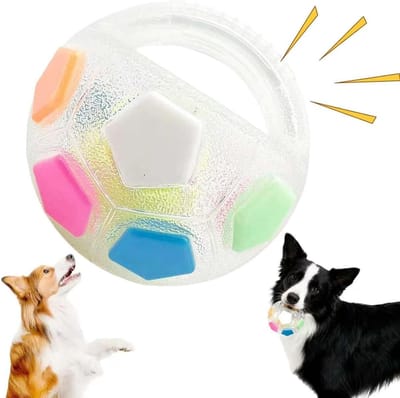 Anti-stress Bal Hond met Handvat, Interactief Hondenspeelgoed, Onverwoestbaar Hondenbals, Antistressbal Hond Rubberen Materiaal, Hondenvoetbalspeelgoed voor Middelgrote en Grote Honden (A)