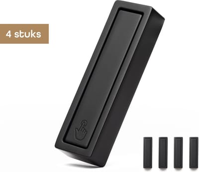 Baulk® - Ophanghaken – Jashaak – Muurhaak – Multifunctioneel – Buiten & binnen – Tot 15Kg – Minimalistisch – Zwart – Klein – RVS – Modern - 4 stuks