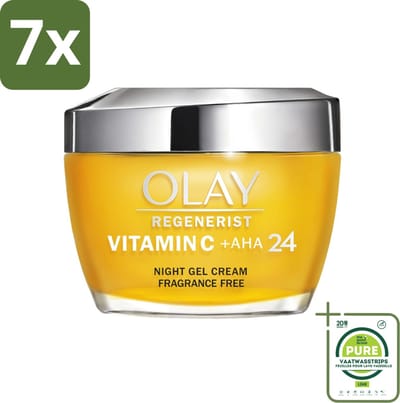 7 x Olay - Vitamine C + AHA24 - Nachtcrème - Vernieuwend & Verhelderend - 50 ml - Grootverpakking - Nachtcrème - Vitamine C - AHA - Niacinamide - Verheldering