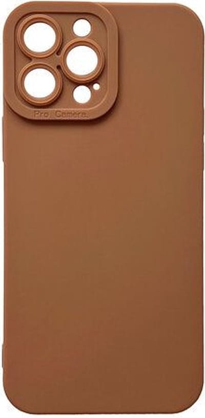 Siliconen hoesje met bescherming rondom Camera/Lens - Geschikt voor iPhone 13 / iPhone 14 - Bruin