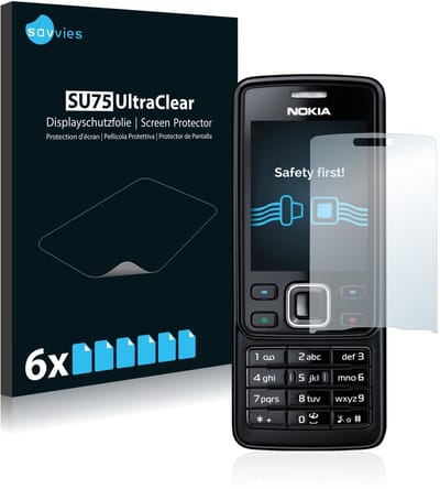 Savvies - Screenprotector voor Nokia 6300 2007 - Folie Beschermfolie transparant 6 Stuks