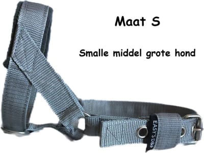 Hoofdhalster hond - Anti trek - Licht grijs - Maat S - Gevoerd - Antitrek hoofdhalster hond - Halster hond - Anti trek hond