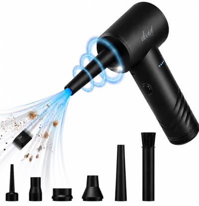 Airduster - 50.000 RPM - 3000 mAh - Stofreiniger - Perslucht - 3 standen - Draadloos en Oplaadbaar - Zwart - Vivid Green