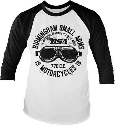 BSA Raglan top -S- Birmingham Small Arms Goggles Wit/Zwart